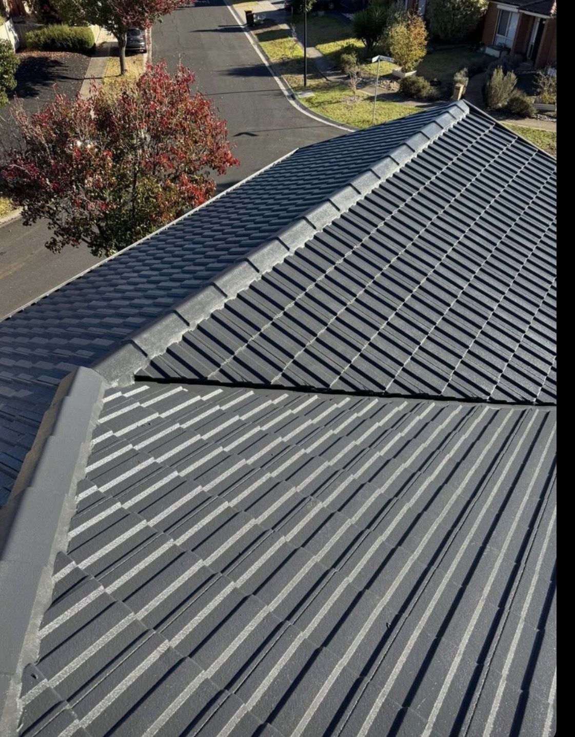 Completed charcoal tiled roof restoration